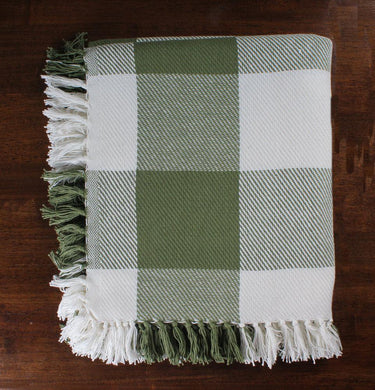 Buffalo Check Sage Afghan AF510009 - The Fox Decor